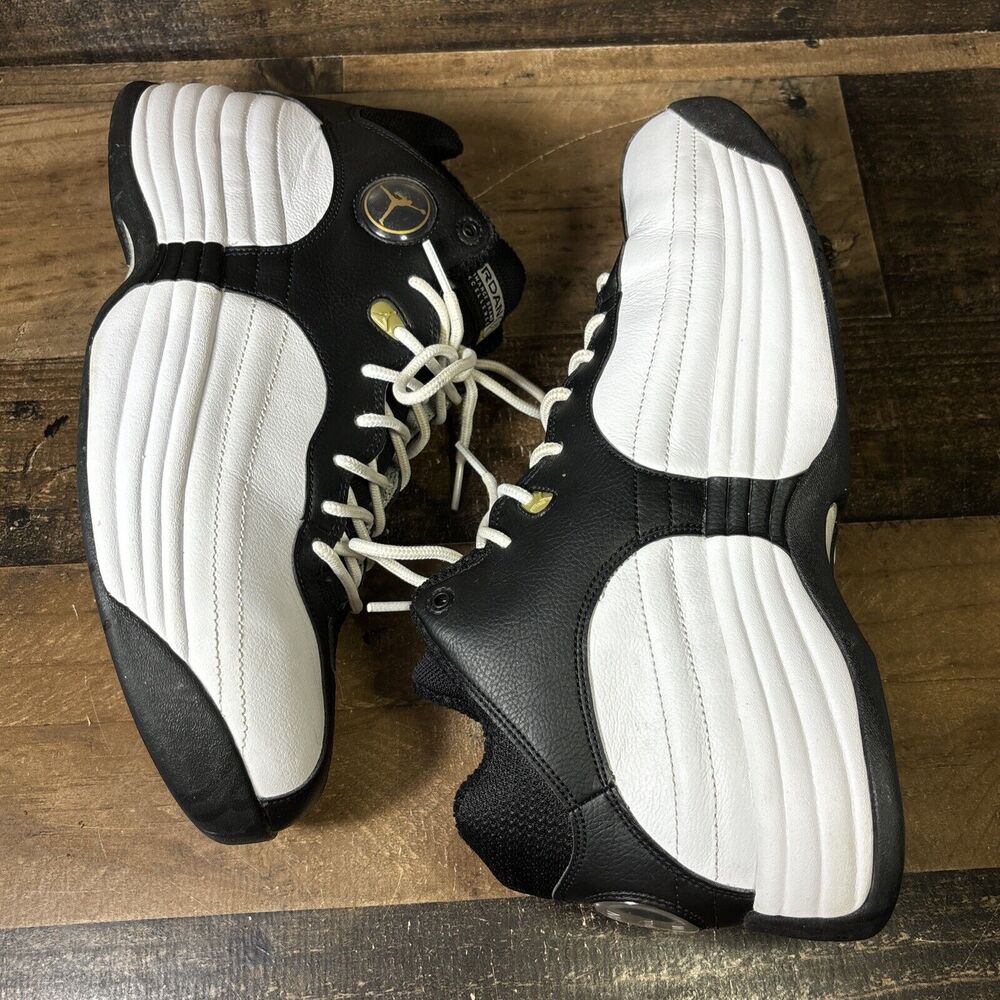 Nike Jordan Jumpman Team 1 White Black Gold CZ9171-101 Basketball Shoes Sz 11 - Picture 9 of 9